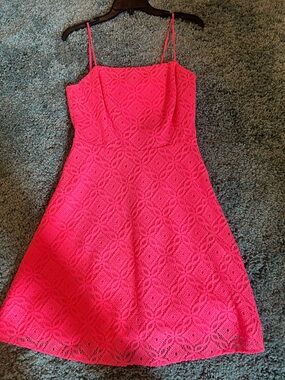 Lilly Pulitzer Hot Pink Lace Sundress